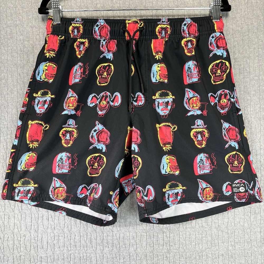 RVCA Dmote New Without Tags Men (S/30) surf & skate skulls Swim Board shorts‎